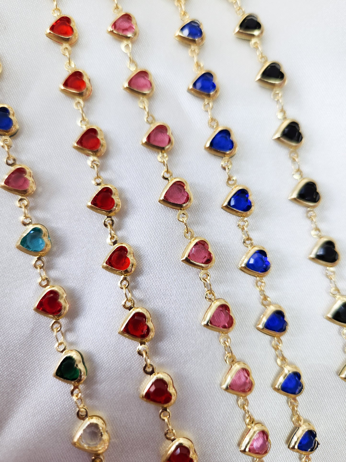 Tobillera corazones colores #M6.1
