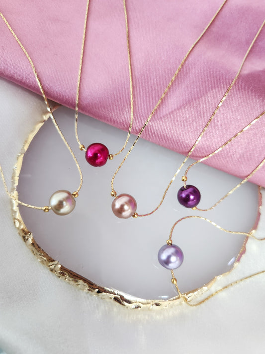 Collar chapa perla colores