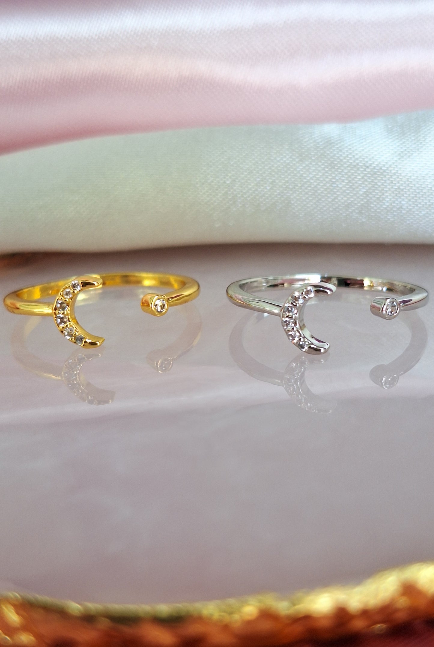 Anillo luna punto zirconia #99C