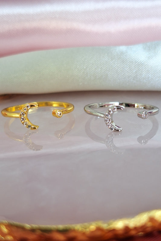 Anillo luna punto zirconia #99C