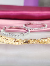 Cargar imagen en el visor de la galería, Aretes 4cm zirconia dorado / plateado #C98

