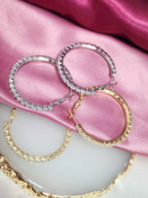 Cargar imagen en el visor de la galería, Aretes 4cm zirconia dorado / plateado #C98

