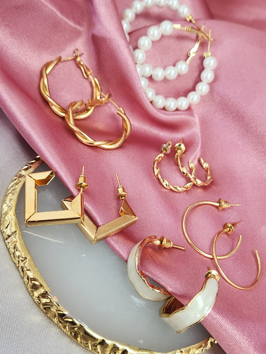 Aretes set 6 pares aleacion #C98