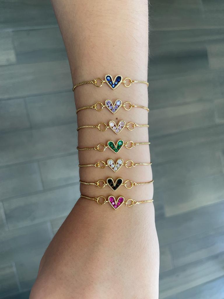 Pulsera corazon Zirconia #O