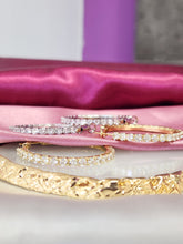 Cargar imagen en el visor de la galería, Aretes 4cm zirconia dorado / plateado #C98
