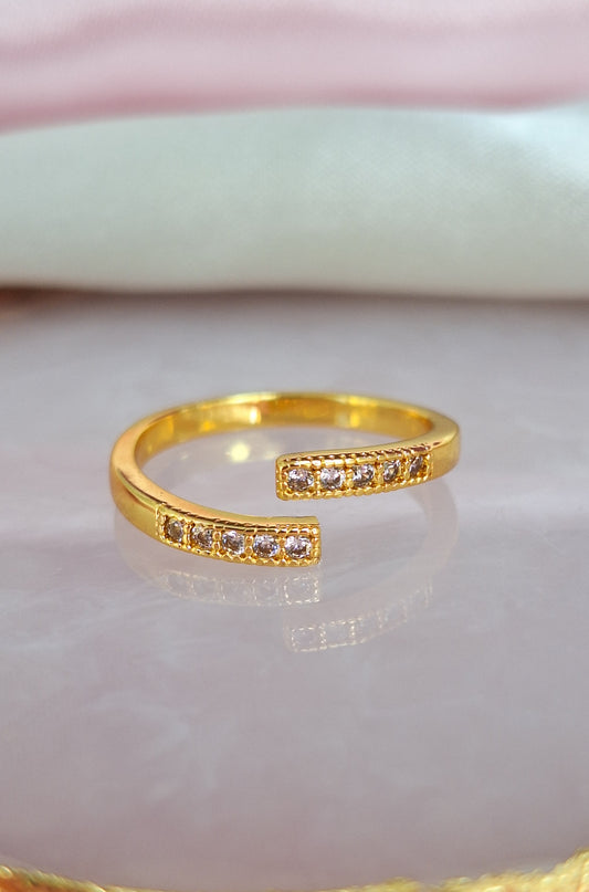 Anillo tira doble zirconia #120A