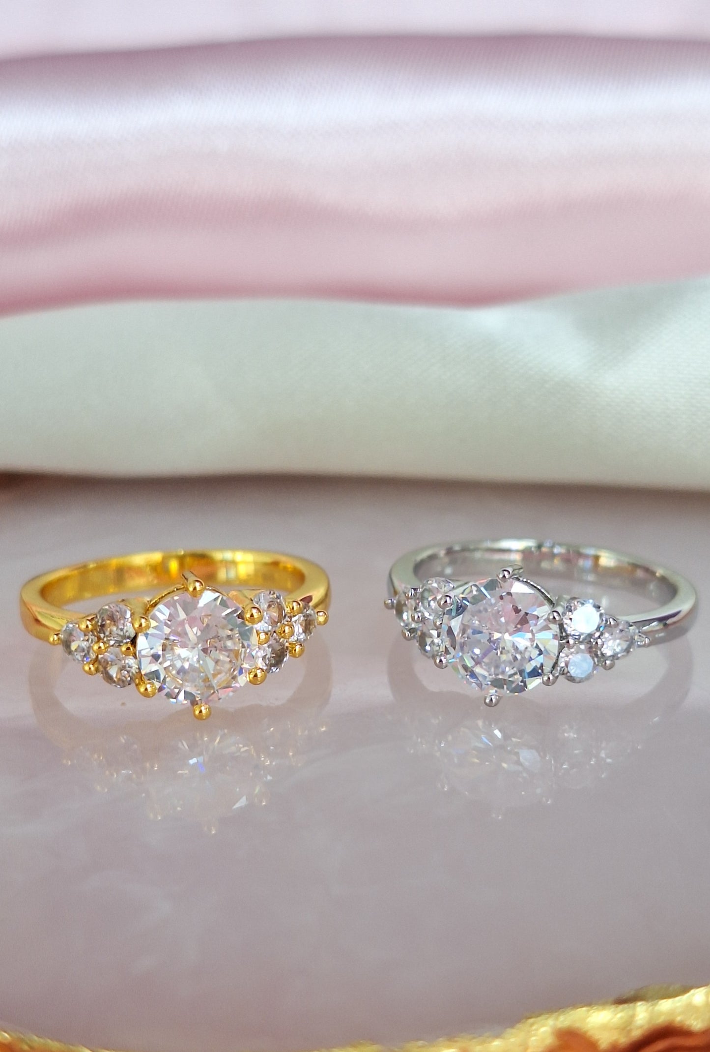Anillo tipo compromiso circulos #171B