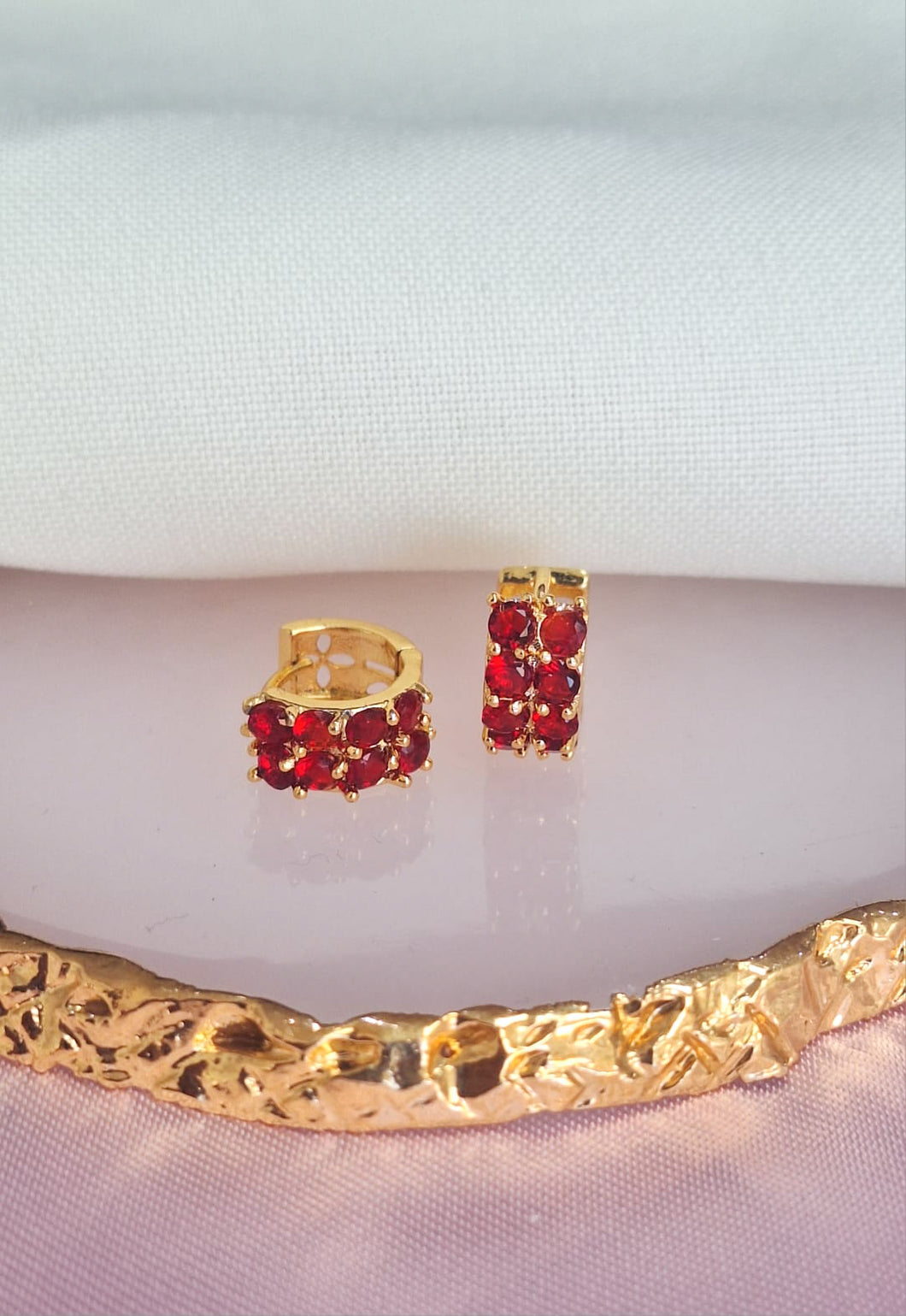 Aretes rojos zirconia #193B