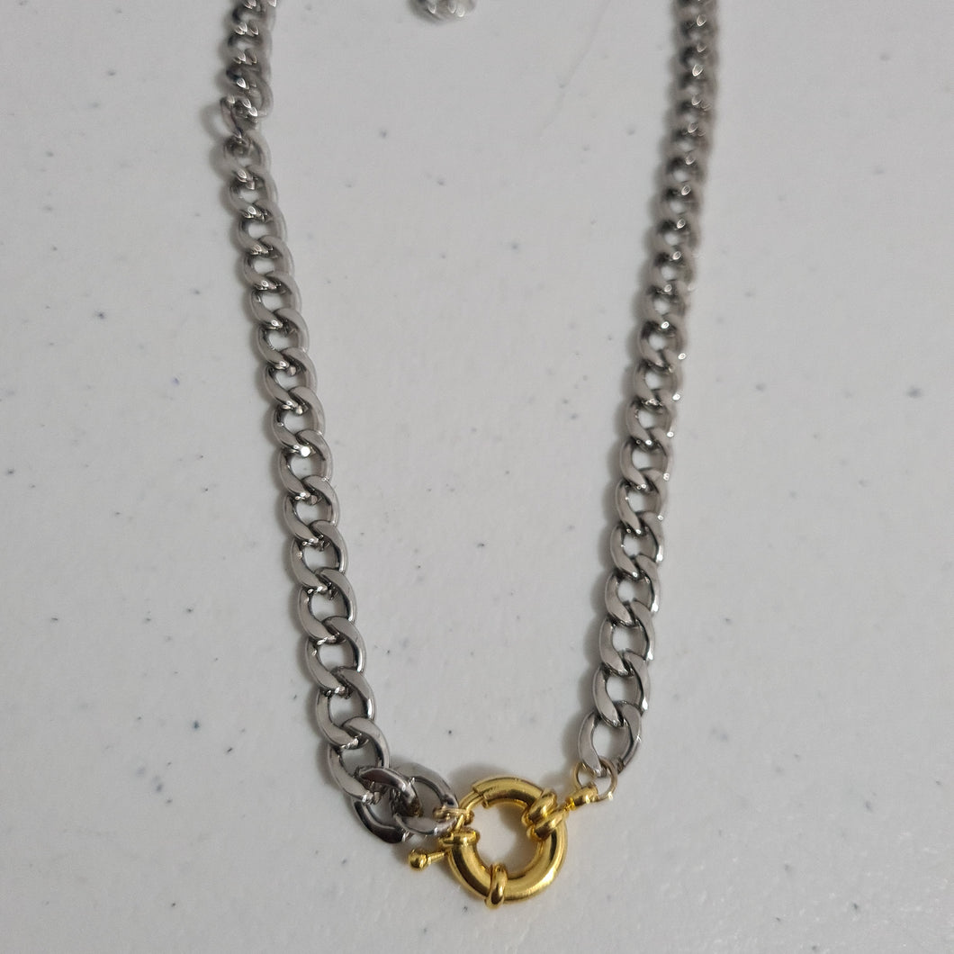Collar eslabones Plata con conector