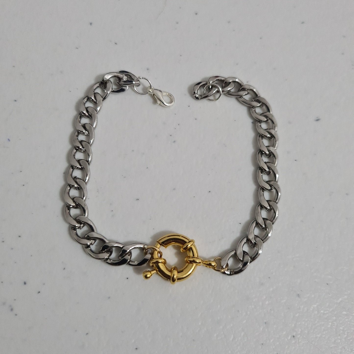 Pulsera conector eslabones Plata #M19