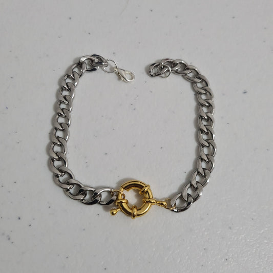 Pulsera conector eslabones Plata #M19