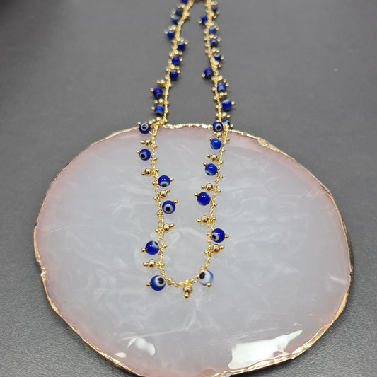 Choker ojos inflados azules #M8.1