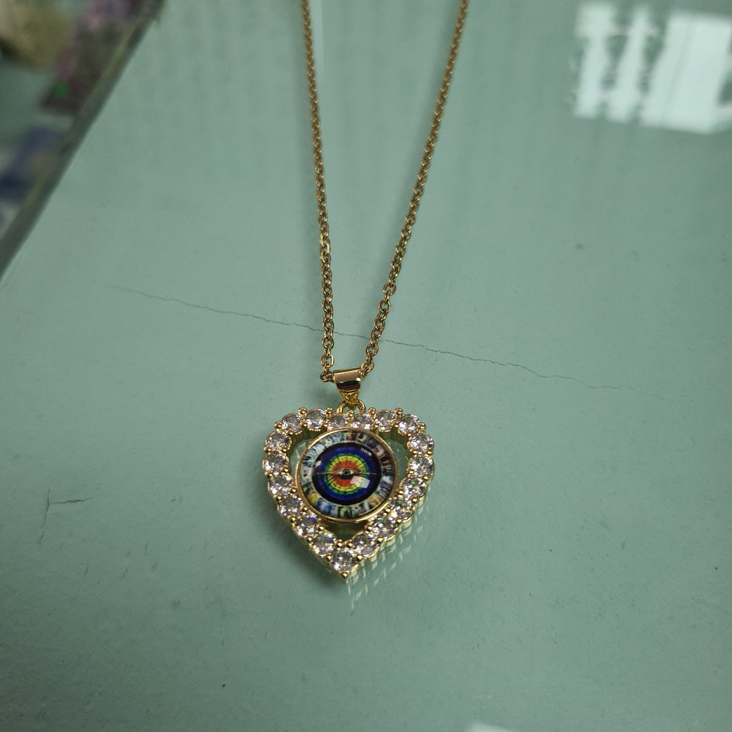 Collar ojo colores corazon