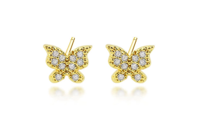 Aretes #28 mariposa Zirconia cristal