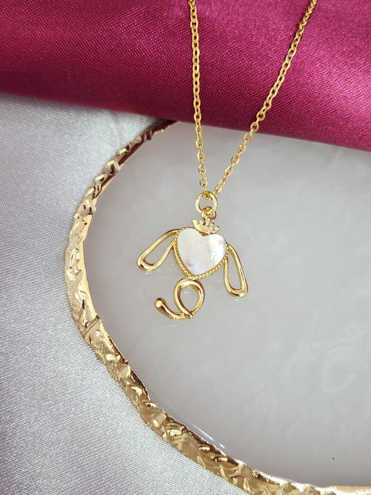 Collar perrito con corona madre perla #ZZ