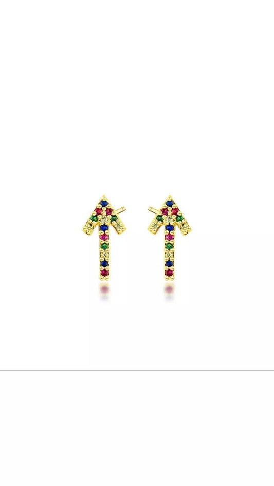 Aretes #47 flecha zirconia colores