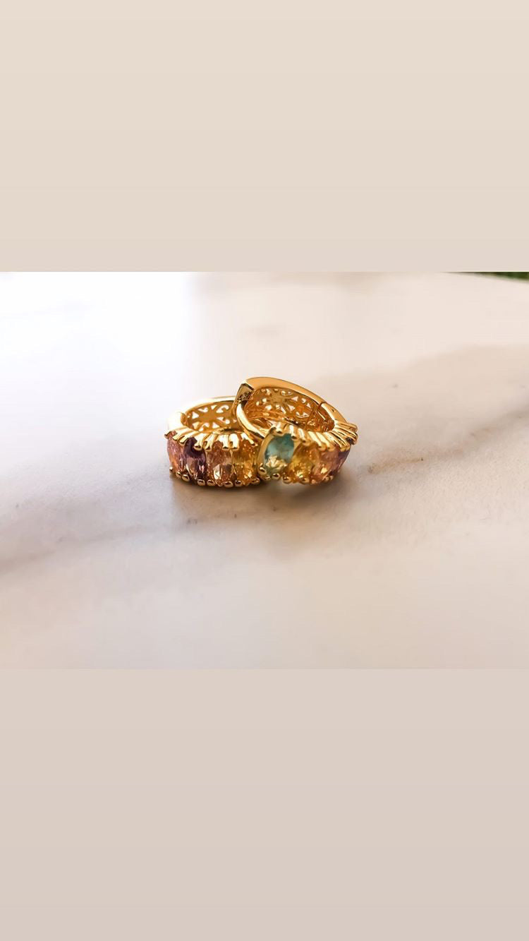 Aretes zirconias pastel #7