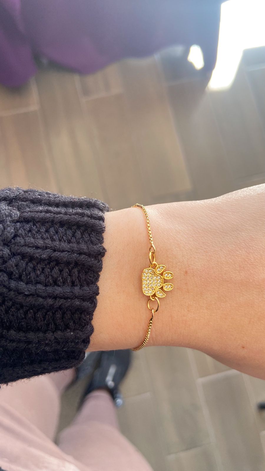 Pulsera huella perro zirconia #AA