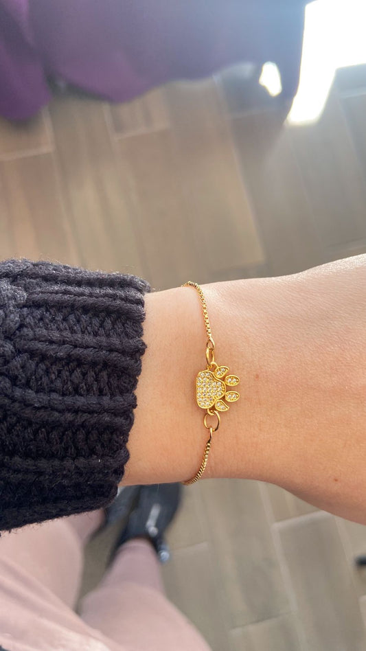Pulsera huella perro zirconia #AA