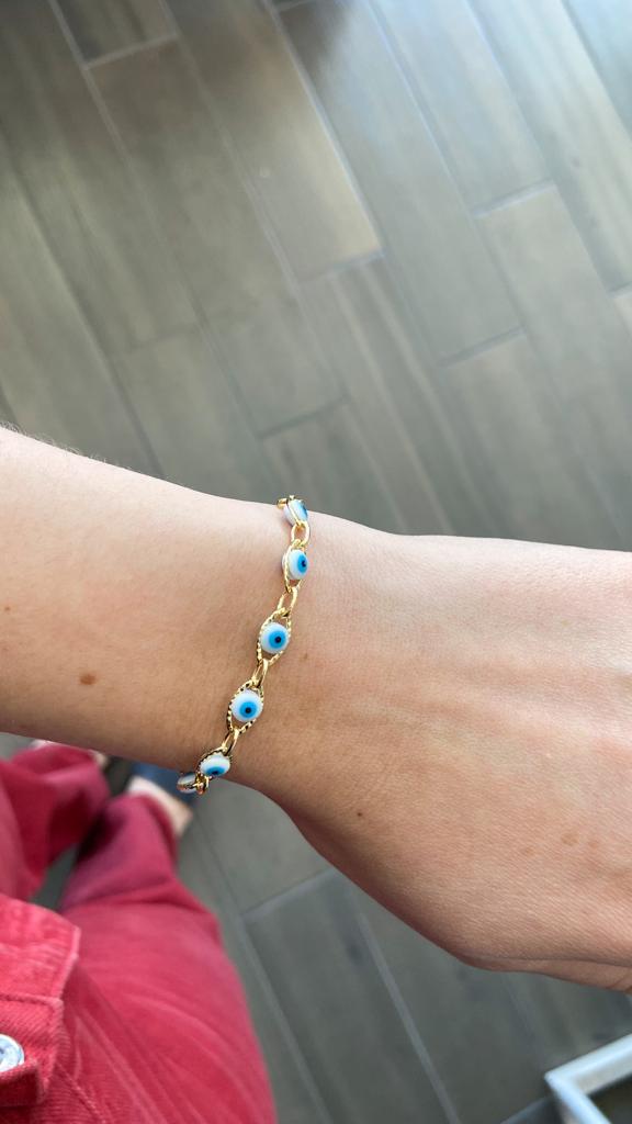 Pulsera ajustable ojos: colores, azul, rojo o negro #M1.2