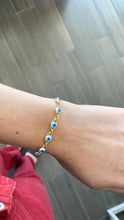 Cargar imagen en el visor de la galería, Pulsera ajustable ojos: colores, azul, rojo o negro #F4

