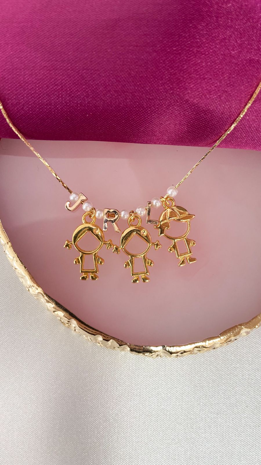 Collar personalizado perlas niños #L1,2