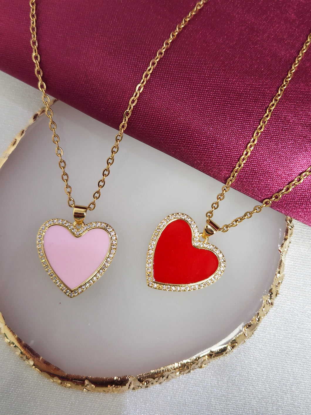 Collares corazon colores zirconia #KK6