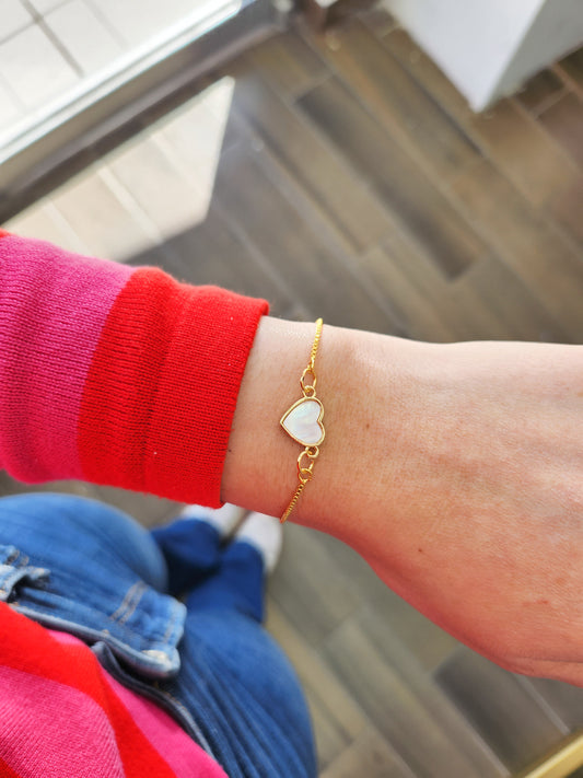 Pulsera corazon madre perla #ZZ