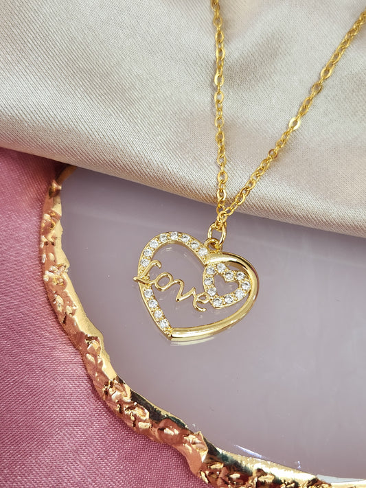 Collar love corazon zirconia #J