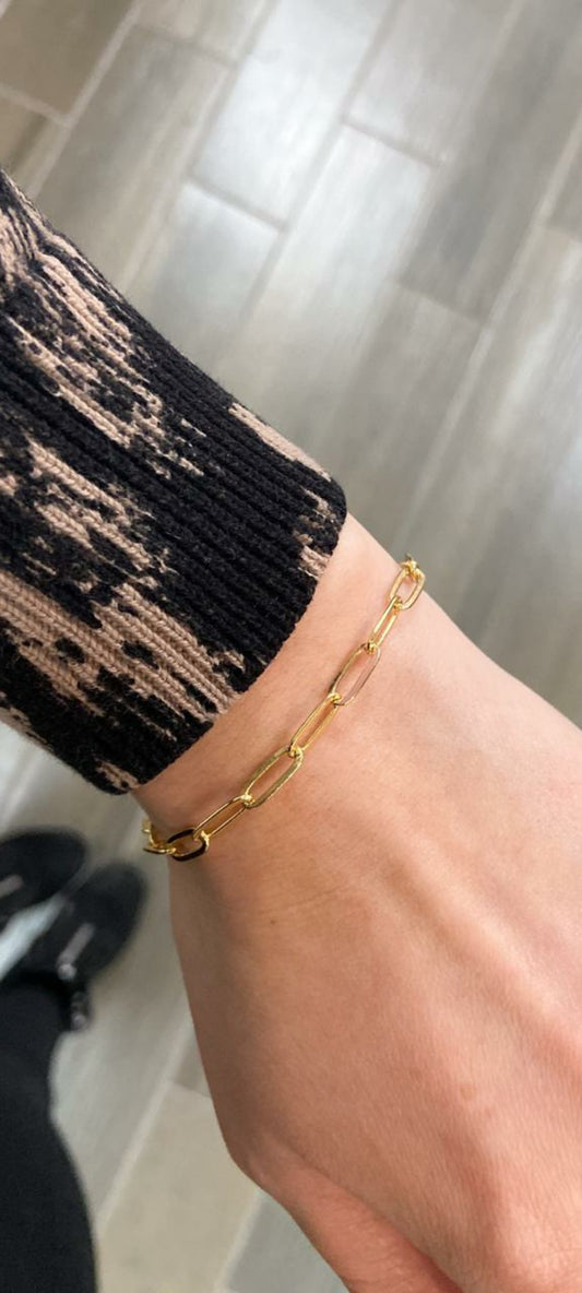 Pulsera eslabones dorados delgados #M8.2