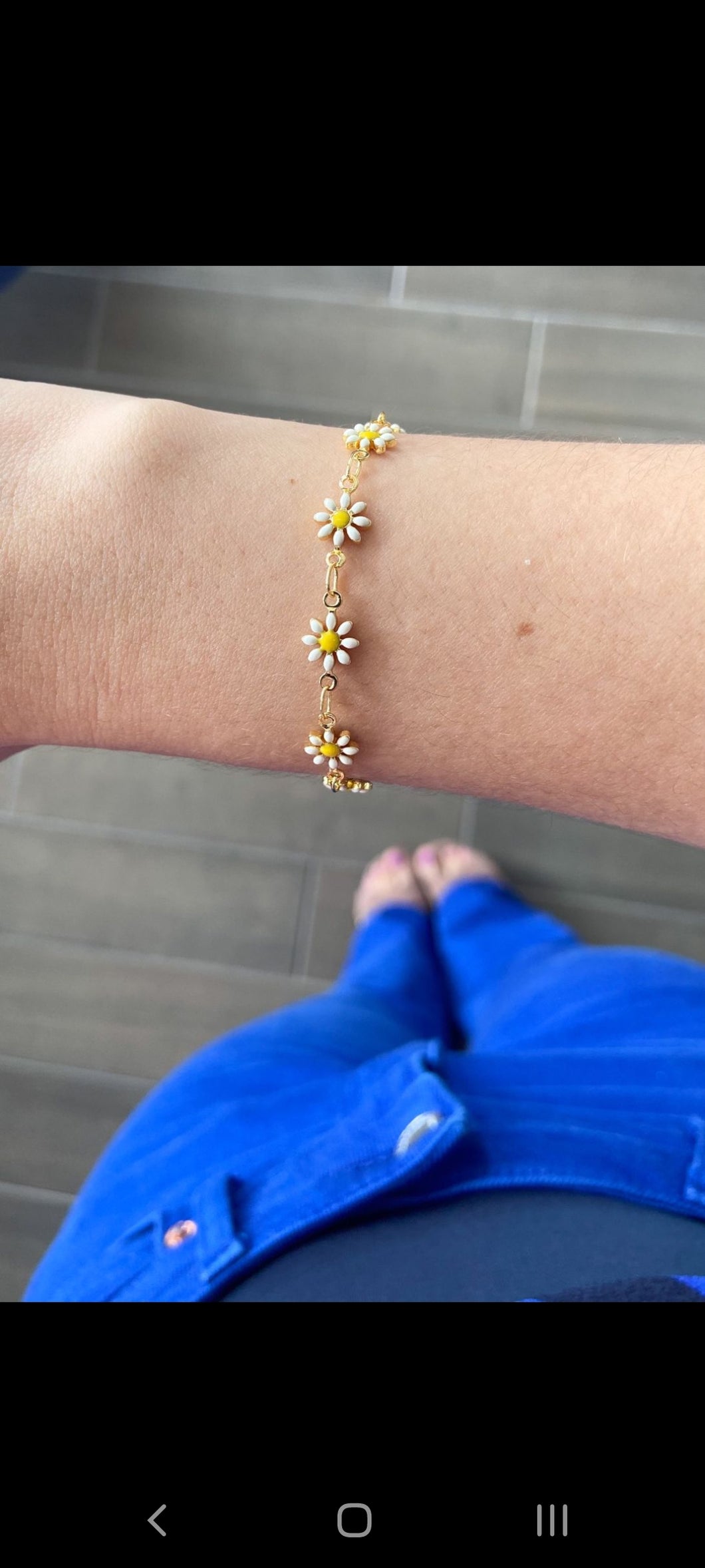 Pulsera margaritas blancas chicas