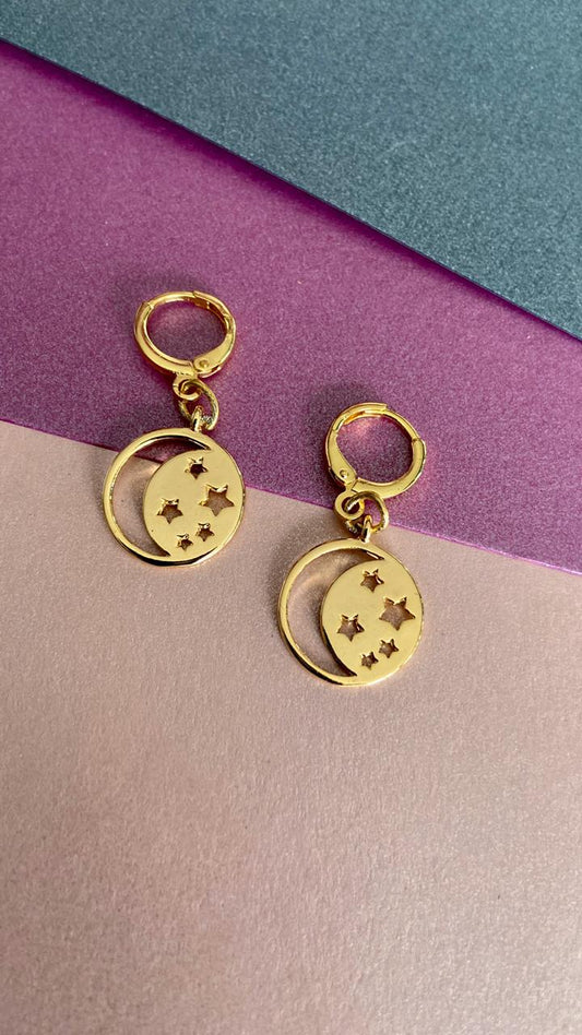 Aretes Media Luna en circulo #B1