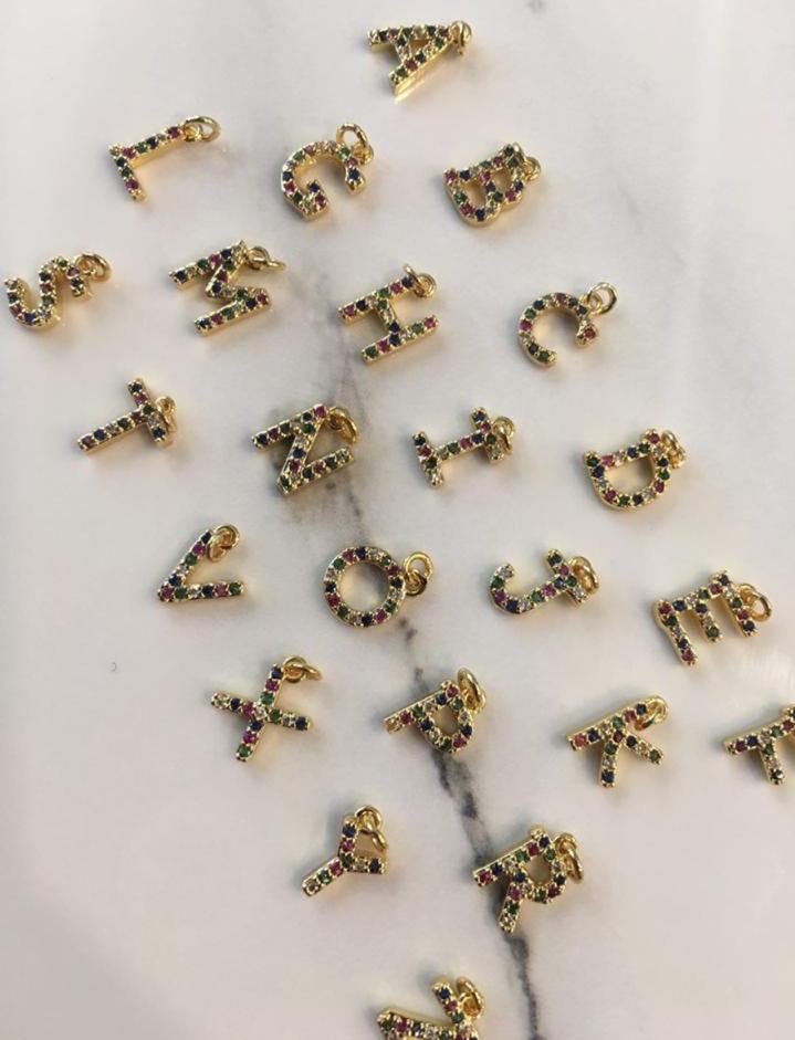 Letra Inicial Zirconia Mini Colores #17