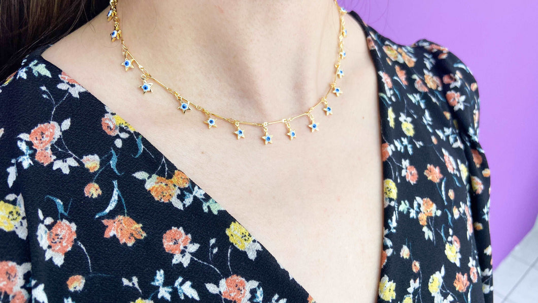 Choker Ojo azul en forma de Estrella