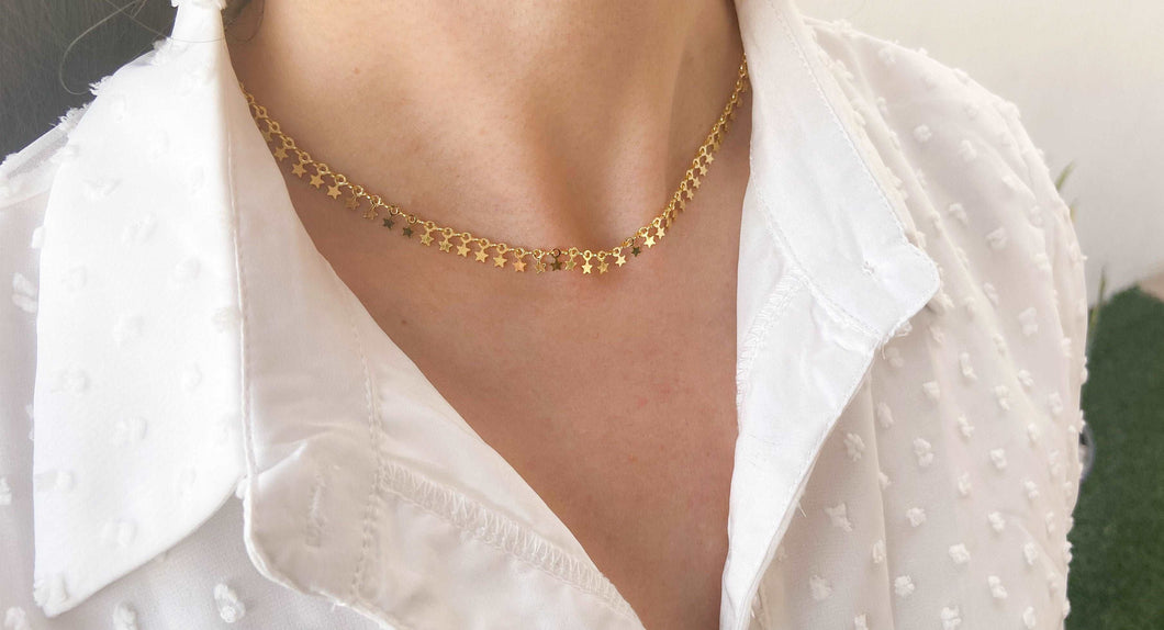Choker linea de estrellas