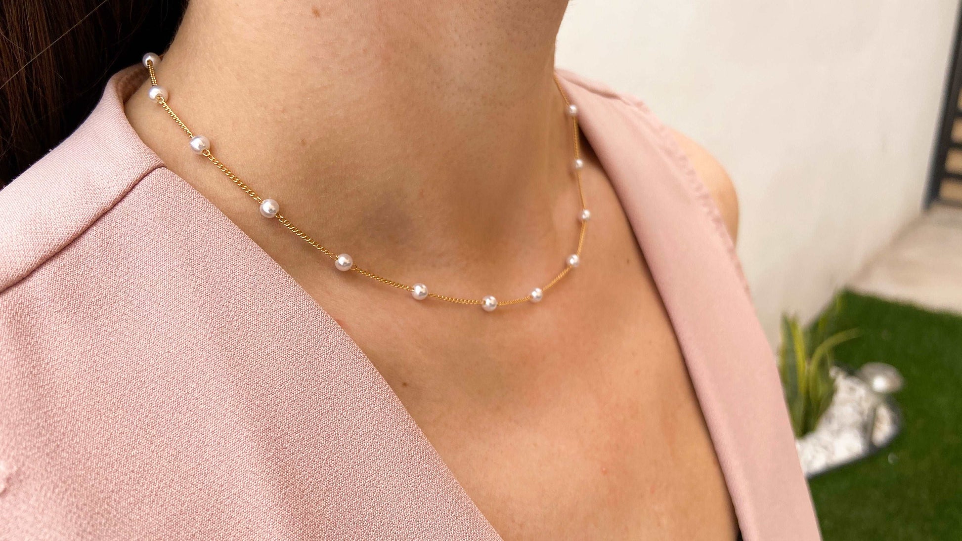 Choker perlas