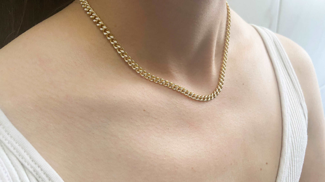 Choker eslabones chicos blancos