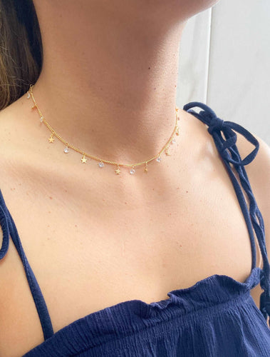 Choker de estrellas con piedras de Zirconia