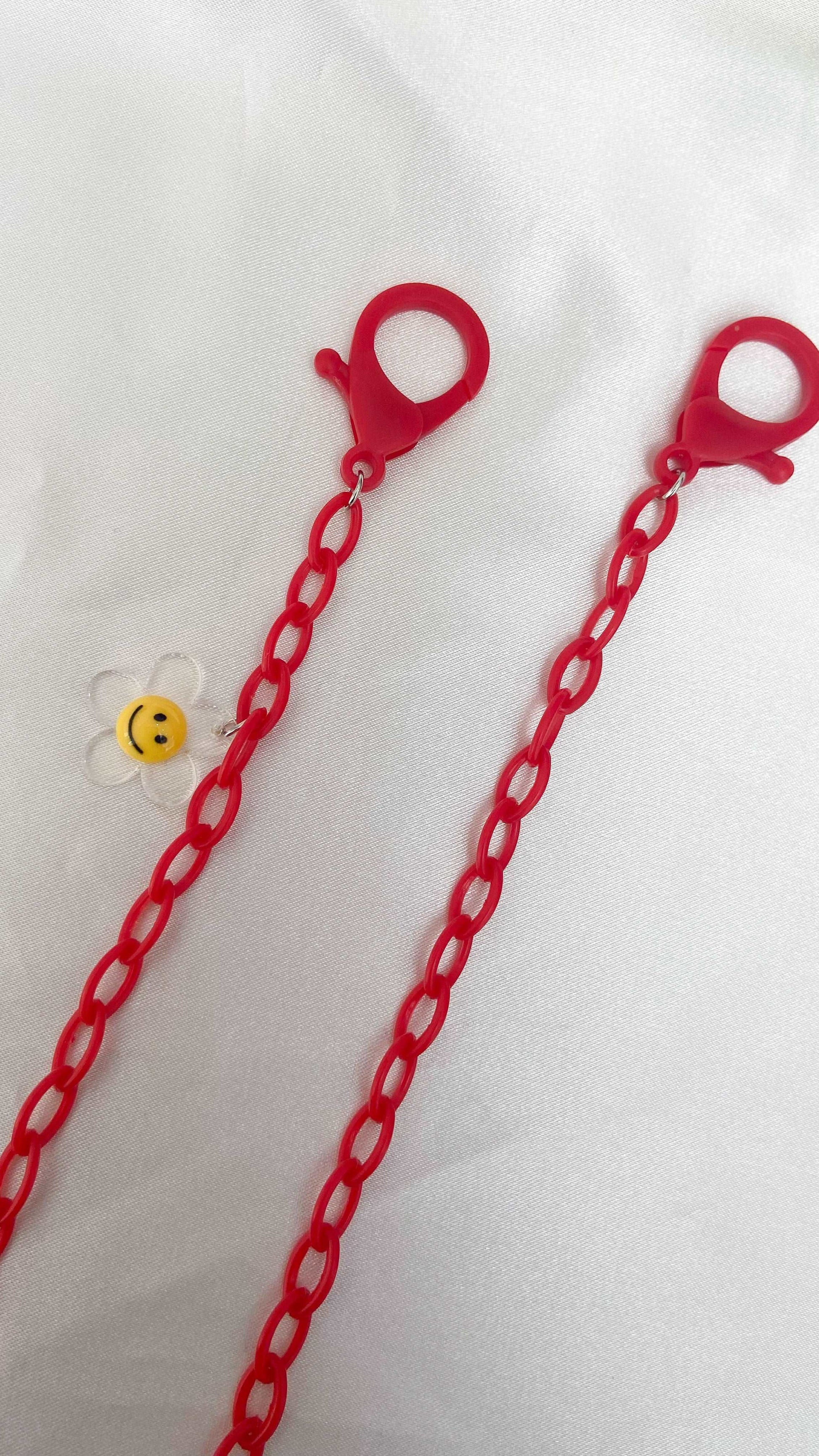Cadena para cubrebocas plastico ROJA