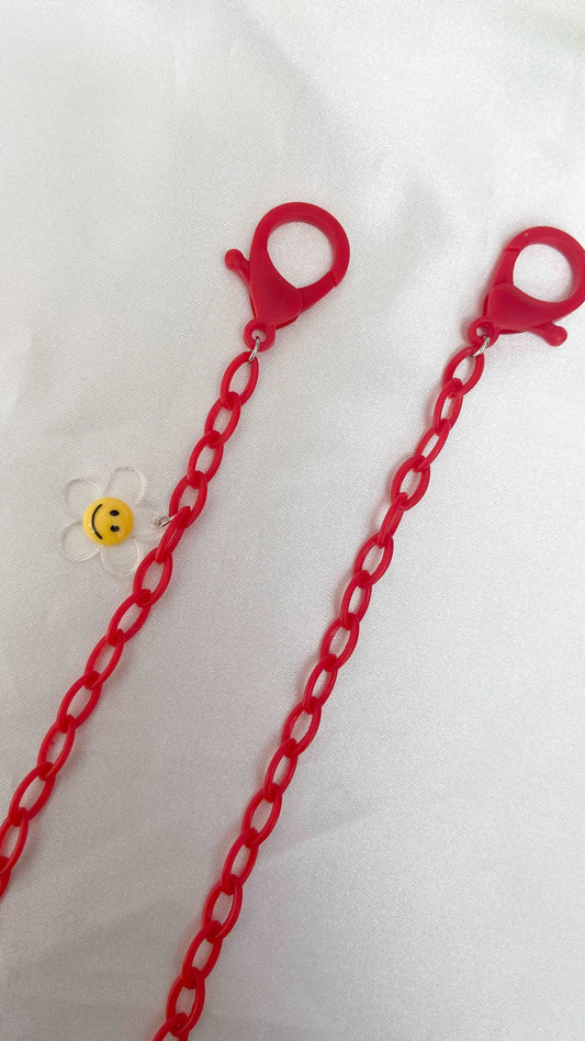 Cadena para cubrebocas plastico ROJA