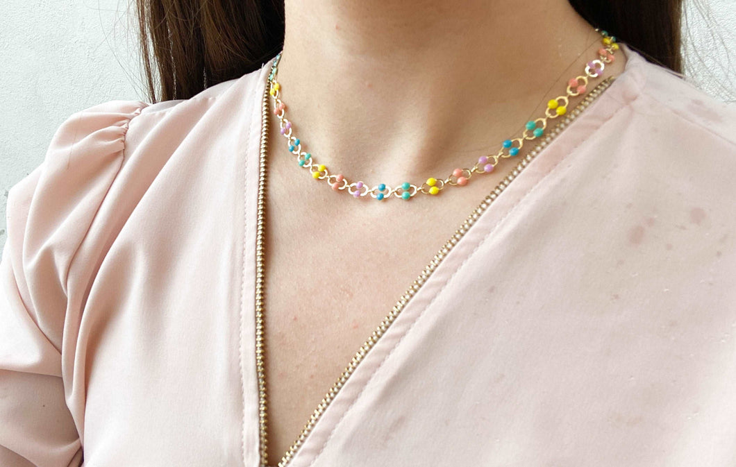 Choker cilindro color pastel