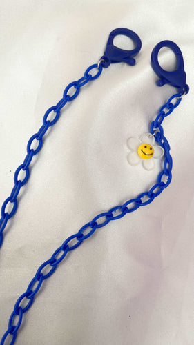 Cadena para cubrebocas plastico AZUL