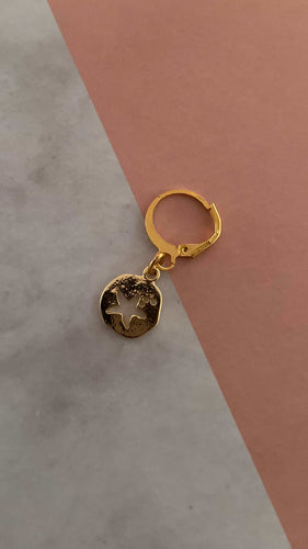 Arete Estrella Dentro de Circulo (1 pieza) #D10