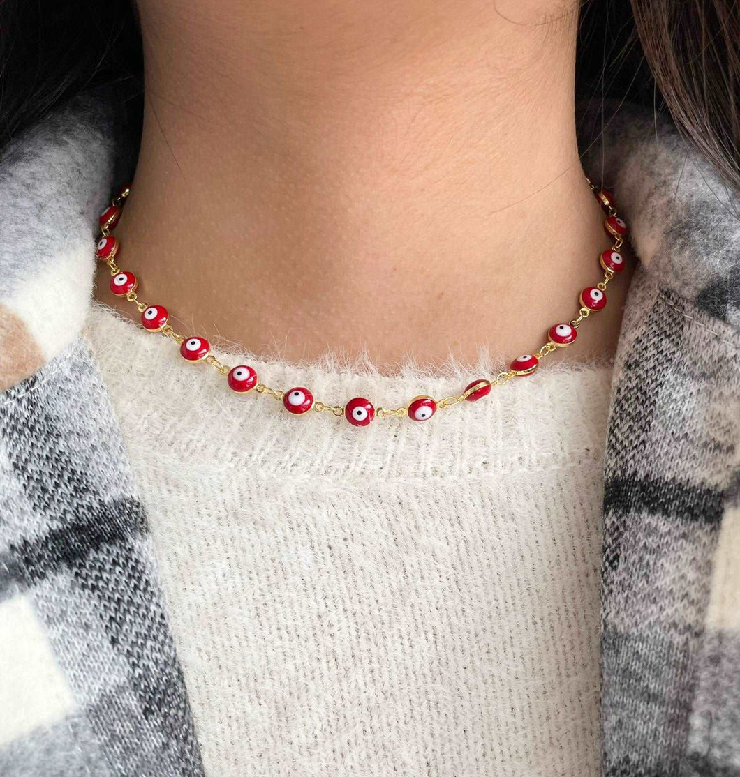 Choker ojos rojos medianos