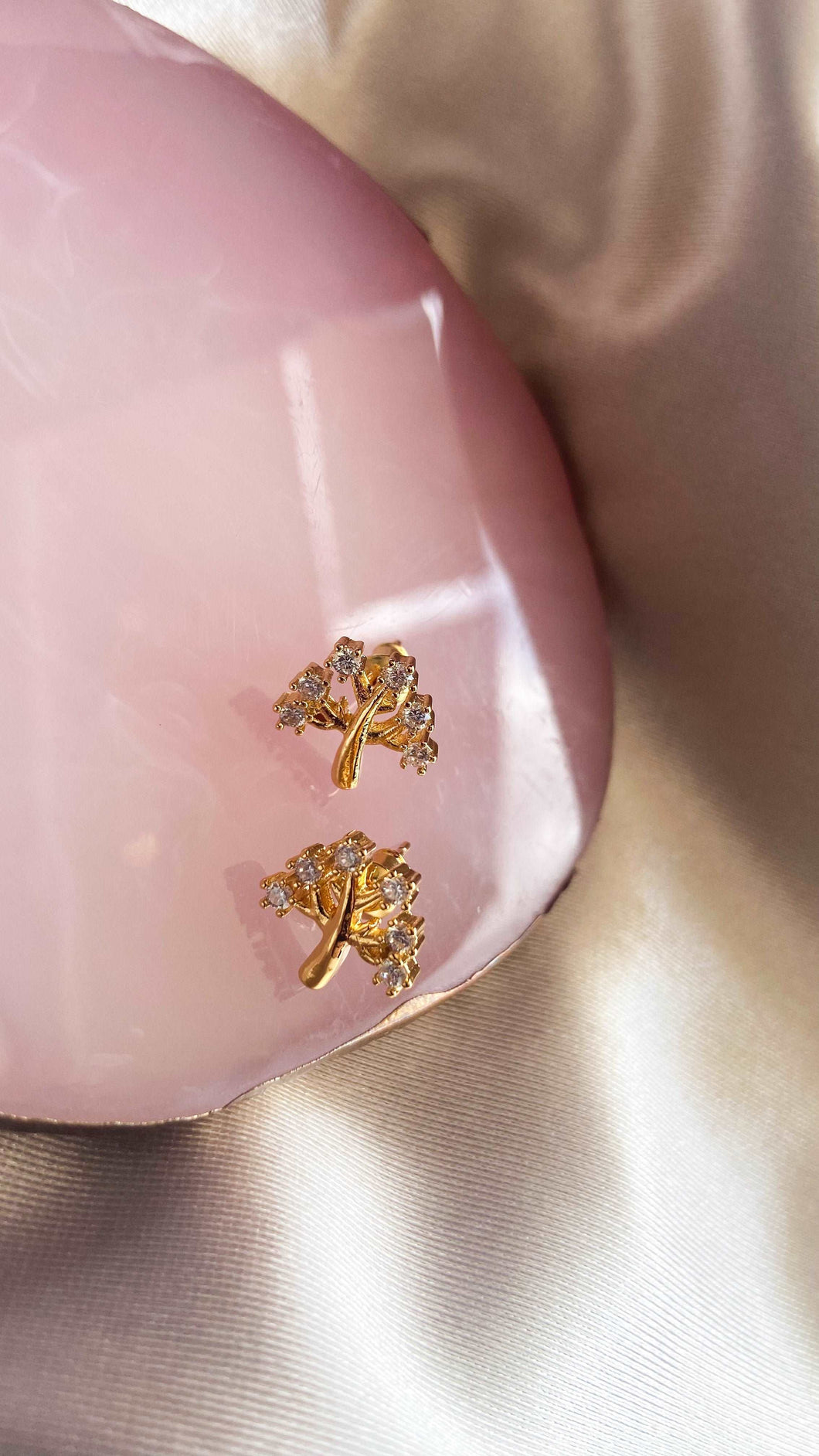 Aretes #53 arbol de la vida zirconia cristal