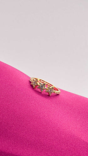 Anillo #41 ajustable estrellas cristal