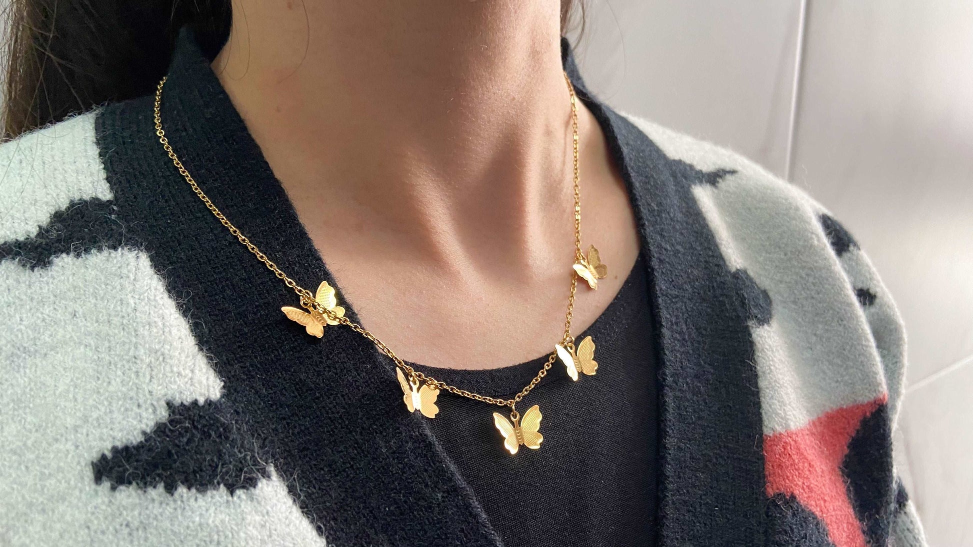 Collar 5 mariposas #Z