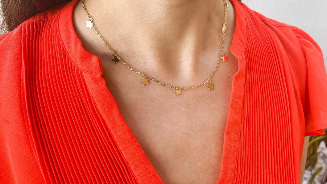 Choker estrellas colgantes