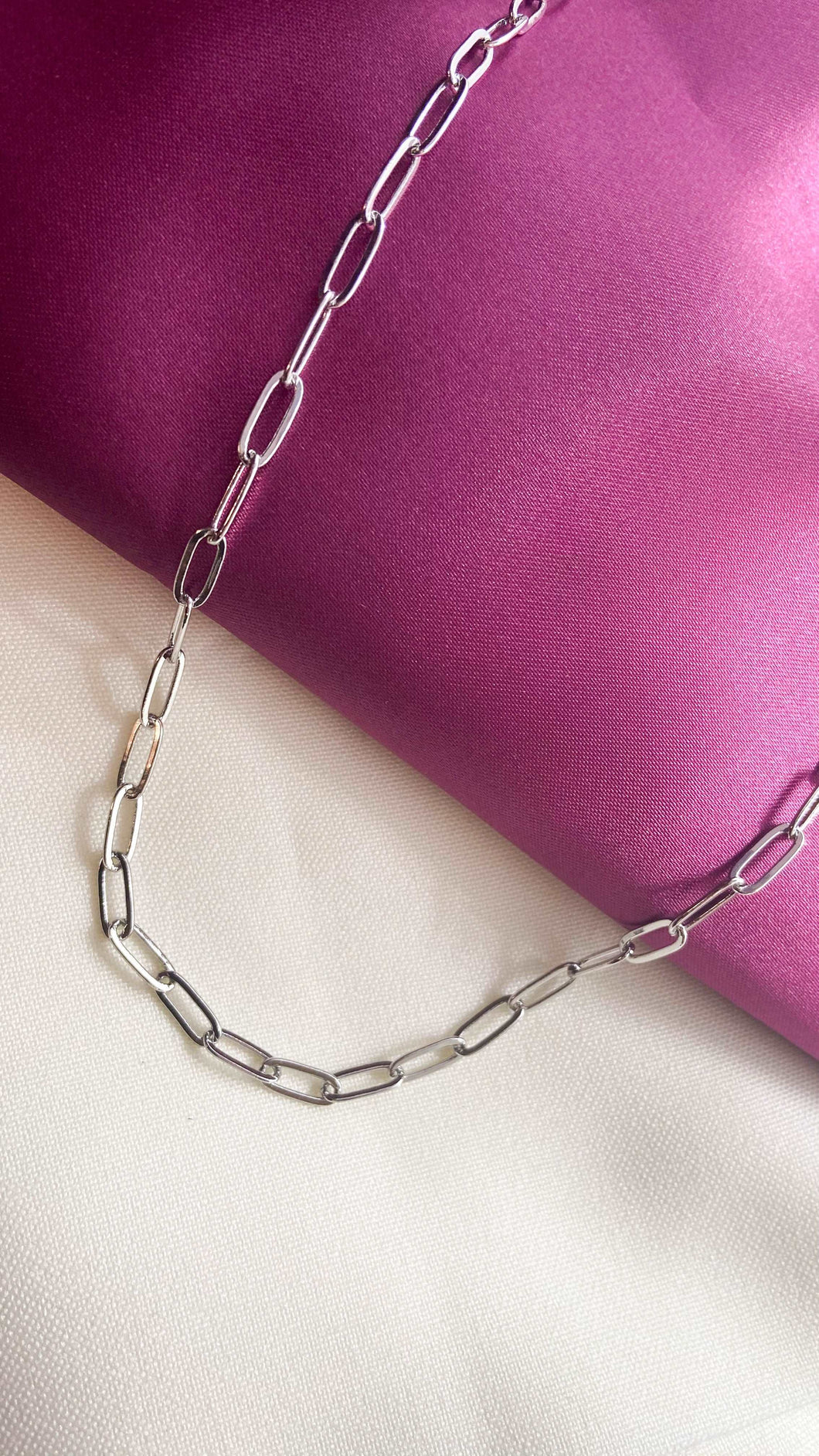 Choker eslabones delgados plata