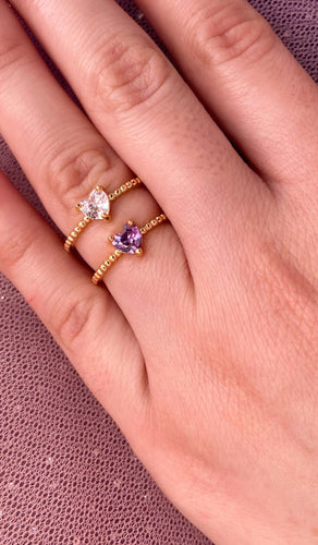 Anillo #31 corazon Zirconia